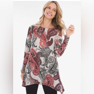 Chico’s Paisley button-sleeve tunic